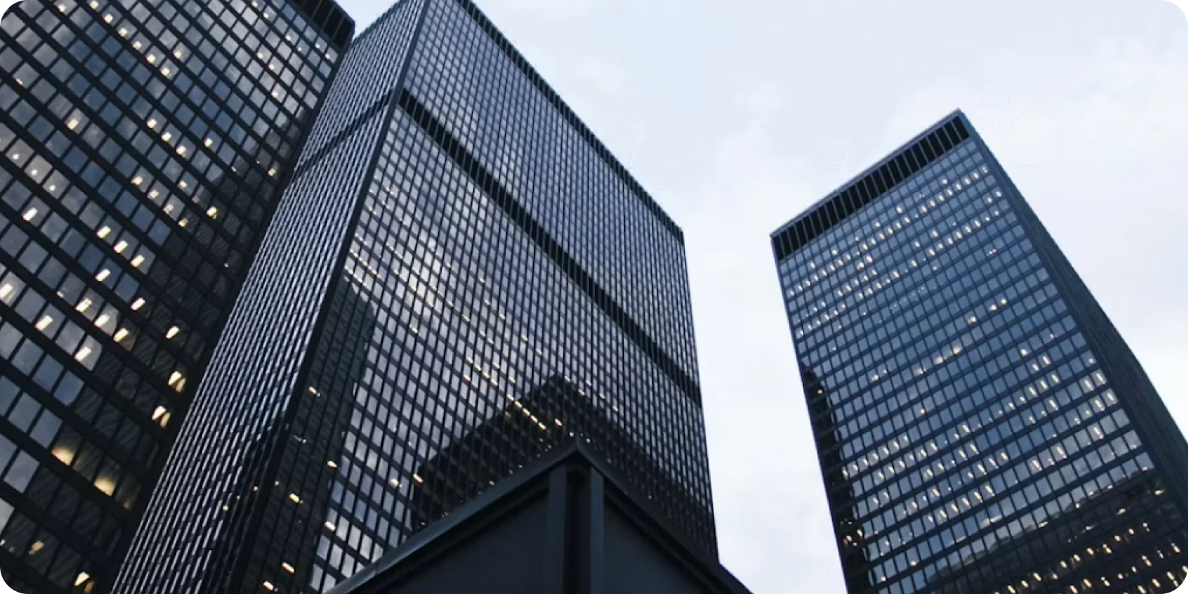 City skyline of high-rise office towers