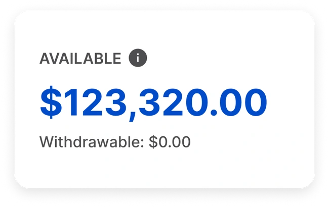 An available balance card showing $123,320.00